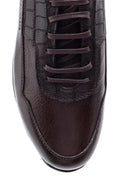 Erkek Kroko Detaylı Deri Sneaker | Derimod Erkek Kroko Detaylı Deri Sneaker | Derimod