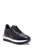 Kadın Siyah Deri Kalın Tabanlı Sneaker | Derimod Kadın Siyah Deri Kalın Tabanlı Sneaker | Derimod