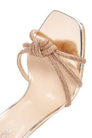 Women's Gold Ankle Buckle Stoned Thin Heel Sandals | Derimod Women's Gold Ankle Buckle Stoned Thin Heel Sandals | Derimod