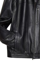 Bruno(Plus) Men's Black Leather Jacket | Derimod Bruno(Plus) Men's Black Leather Jacket | Derimod