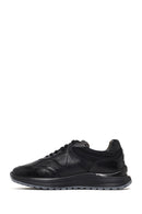 Men's Black Lace-Up Thick-Soled Leather Sneaker | Derimod Men's Black Lace-Up Thick-Soled Leather Sneaker | Derimod