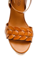 Women's Leather Wedge Heeled Sandals | Derimod Women's Leather Wedge Heeled Sandals | Derimod