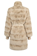 Pinzolo Woman White Belted Teddy Coat | Derimod Pinzolo Woman White Belted Teddy Coat | Derimod