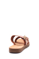 Women's Tan Double Buckle Slippers | Derimod Women's Tan Double Buckle Slippers | Derimod