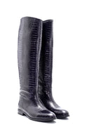 Women's Leather Crocodile Patterned Boots | Derimod Women's Leather Crocodile Patterned Boots | Derimod