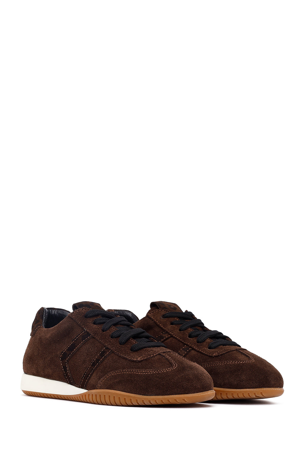 Kadın Kahverengi Bağcıklı Süet Deri Sneaker
