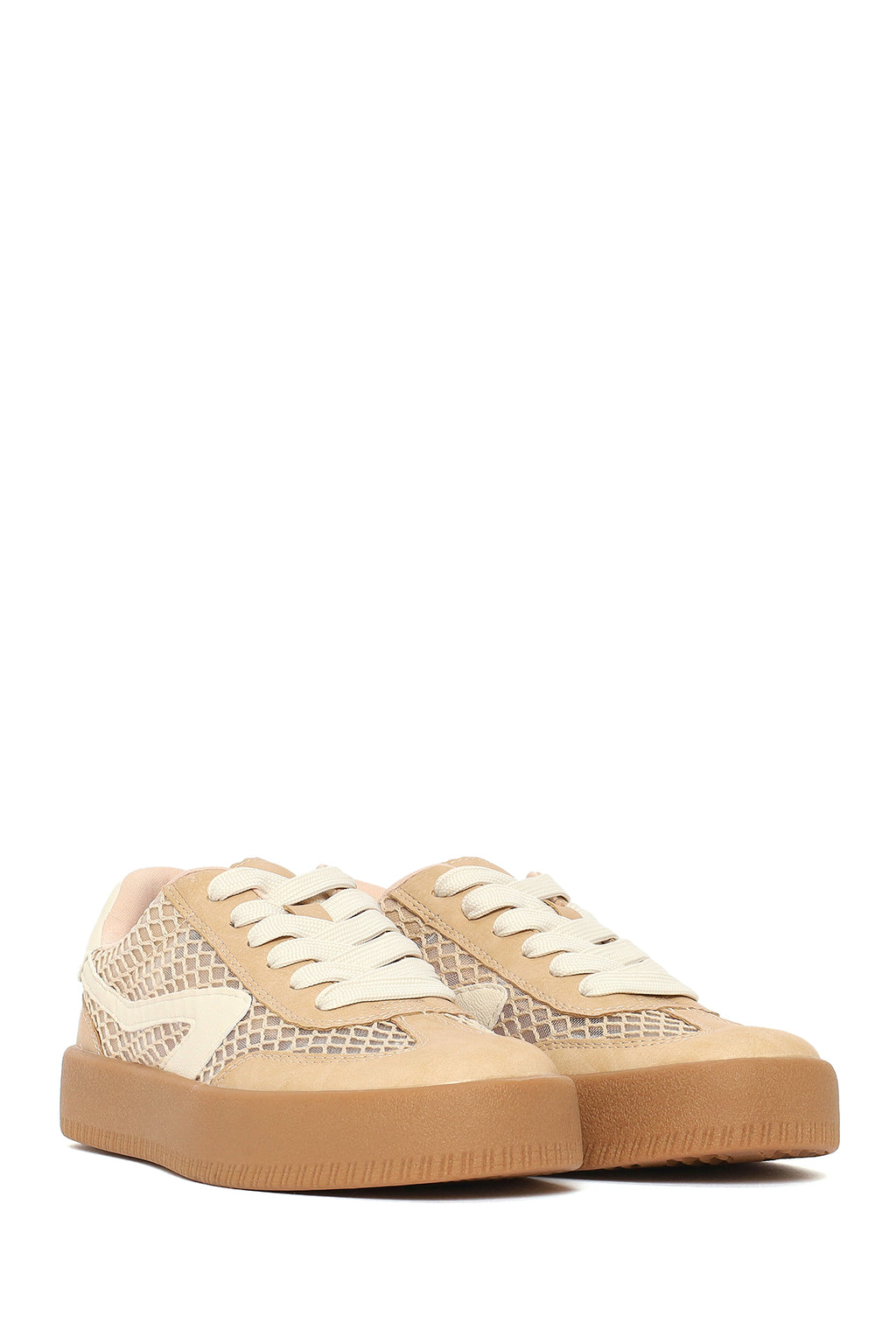Kadın Vizon Bağcıklı Kumaş Sneaker