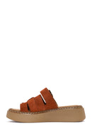 Women's Cinnamon Thick Soled Suede Leather Comfort Slippers | Derimod Women's Cinnamon Thick Soled Suede Leather Comfort Slippers | Derimod