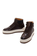 Men's Brown Thick-Sole Leather Sports Boots | Derimod Men's Brown Thick-Sole Leather Sports Boots | Derimod
