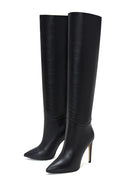 Women's Black Leather Heeled Boots | Derimod Women's Black Leather Heeled Boots | Derimod