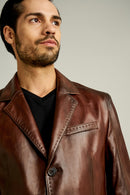 Belmondo Men's Leather Jacket | Derimod Belmondo Men's Leather Jacket | Derimod