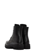 Women's Black Zippered Leather Boots | Derimod Women's Black Zippered Leather Boots | Derimod