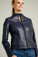 Victoria Women's Leather Jacket | Derimod Victoria Women's Leather Jacket | Derimod