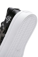 Women's Black Stone Thick Soled Sneaker | Derimod Women's Black Stone Thick Soled Sneaker | Derimod
