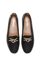 Kadın Siyah Toka Detaylı Deri Casual Loafer | Derimod Kadın Siyah Toka Detaylı Deri Casual Loafer | Derimod