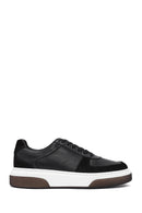 Men's Black Lace-up Thick-Sole Leather Sneaker | Derimod Men's Black Lace-up Thick-Sole Leather Sneaker | Derimod