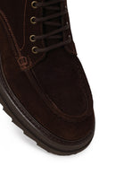 Male Brown Lace-Up Zip Closure Thick-Soled Suede Casual Boots | Derimod Male Brown Lace-Up Zip Closure Thick-Soled Suede Casual Boots | Derimod