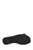 Women's Grey Metallic Leather Slippers | Derimod Women's Grey Metallic Leather Slippers | Derimod