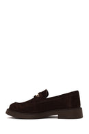 Woman Brown Buckled Thick-Soled Suede Loafer | Derimod Woman Brown Buckled Thick-Soled Suede Loafer | Derimod
