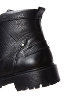 Men's Black Leather Boots Flat Boots | Derimod Men's Black Leather Boots Flat Boots | Derimod