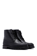 Men's Black Leather Zippered Casual Boots | Derimod Men's Black Leather Zippered Casual Boots | Derimod