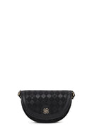 Woman Black Long-Strap Printed Mini Crossbody Bag | Derimod Woman Black Long-Strap Printed Mini Crossbody Bag | Derimod