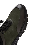 Erkek Yeşil Bağcıklı Nubuk Deri Casual Sneaker | Derimod Erkek Yeşil Bağcıklı Nubuk Deri Casual Sneaker | Derimod