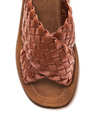 Women's Brown Braided Thick Sole Slippers | Derimod Women's Brown Braided Thick Sole Slippers | Derimod