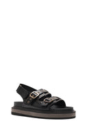 Women's Black Buckled Thick Soled Sandals | Derimod Women's Black Buckled Thick Soled Sandals | Derimod