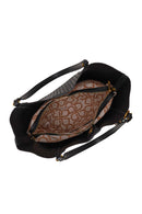 Woman Black Accessorized Printed Shoulder Bag | Derimod Woman Black Accessorized Printed Shoulder Bag | Derimod
