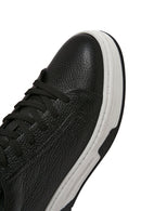 Men's Black Lace-up Thick-Sole Leather Sneaker | Derimod Men's Black Lace-up Thick-Sole Leather Sneaker | Derimod