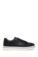 Erkek Siyah Bağcıklı Deri Sneaker | Derimod Erkek Siyah Bağcıklı Deri Sneaker | Derimod