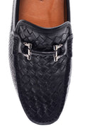 Men's Black Leather Braided Casual Loafer | Derimod Men's Black Leather Braided Casual Loafer | Derimod