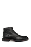Geox Men's Black Walk Pleasure C Lace-Up Leather Boots | Derimod Geox Men's Black Walk Pleasure C Lace-Up Leather Boots | Derimod