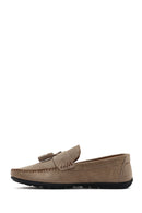 Erkek Bej Püsküllü Süet Deri Casual Loafer | Derimod Erkek Bej Püsküllü Süet Deri Casual Loafer | Derimod
