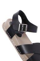 Women's Black Leather Comfort Sandals | Derimod Women's Black Leather Comfort Sandals | Derimod