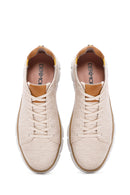 Erkek Bej Bağcıklı Kalın Tabanlı Kumaş Sneaker | Derimod Erkek Bej Bağcıklı Kalın Tabanlı Kumaş Sneaker | Derimod
