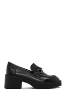 Kadın Siyah Kalın Topuklu Deri Maskülen Loafer | Derimod Kadın Siyah Kalın Topuklu Deri Maskülen Loafer | Derimod