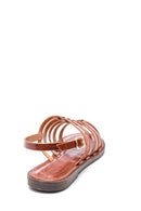 Women's Tan Crocodile Flat Sandals | Derimod Women's Tan Crocodile Flat Sandals | Derimod