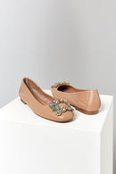 Stone Beige Women's Leather Ballerinas | Derimod Stone Beige Women's Leather Ballerinas | Derimod