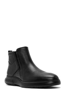 Men's Black Zippered Leather Casual Boots | Derimod Men's Black Zippered Leather Casual Boots | Derimod