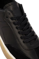 Erkek Siyah Bağcıklı Deri Sneaker | Derimod Erkek Siyah Bağcıklı Deri Sneaker | Derimod