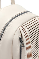 Women's Cream Printed Backpack | Derimod Women's Cream Printed Backpack | Derimod