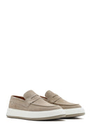 Men's Beige Suede Leather Casual Loafer | Derimod Men's Beige Suede Leather Casual Loafer | Derimod