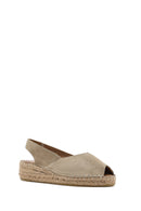 Kadın Bej Süet Espadril Sandalet | Derimod Kadın Bej Süet Espadril Sandalet | Derimod