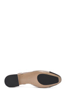 Women's Beige Open Back Stoned Ballerinas | Derimod Women's Beige Open Back Stoned Ballerinas | Derimod
