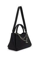 Woman Black Long-Strap Charm Shoulder Bag | Derimod Woman Black Long-Strap Charm Shoulder Bag | Derimod