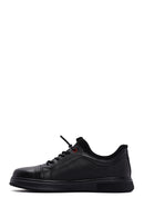 Erkek Siyah Bağcıklı Deri Sneaker | Derimod Erkek Siyah Bağcıklı Deri Sneaker | Derimod