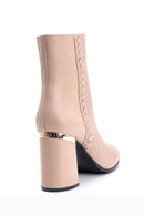 Women's Detailed Heeled Leather Boots | Derimod Women's Detailed Heeled Leather Boots | Derimod