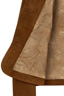 Trix Woman Brown Oversize Suede Leather Jacket | Derimod Trix Woman Brown Oversize Suede Leather Jacket | Derimod